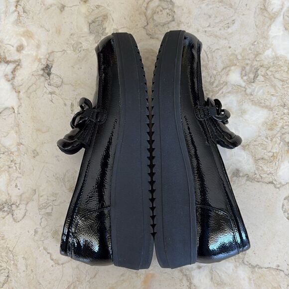 Clarks ZYLAH MAY Black Patent Platform Loafers - Picture 8 of 14